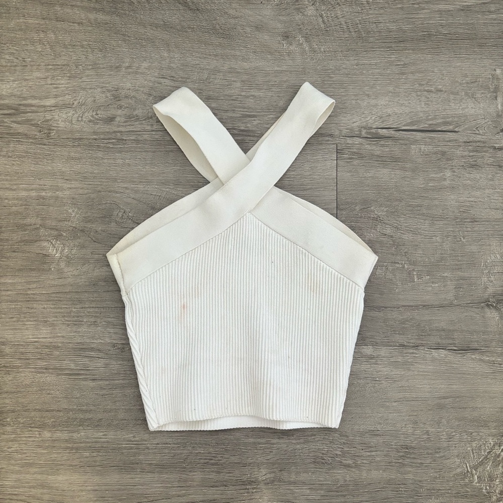 BABATON | Criss Cross Knit Contour Tank